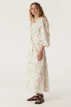 Adeline Linen Dress - Ikat Print