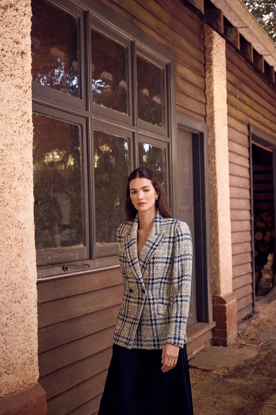 Alix Jacket - Navy Check