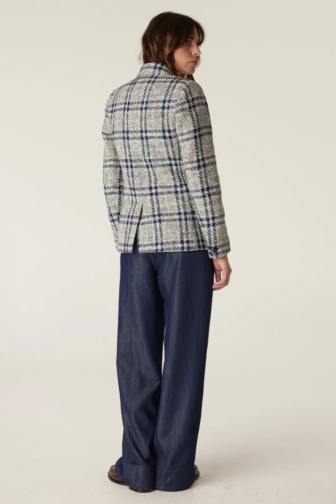 Alix Jacket - Navy Check