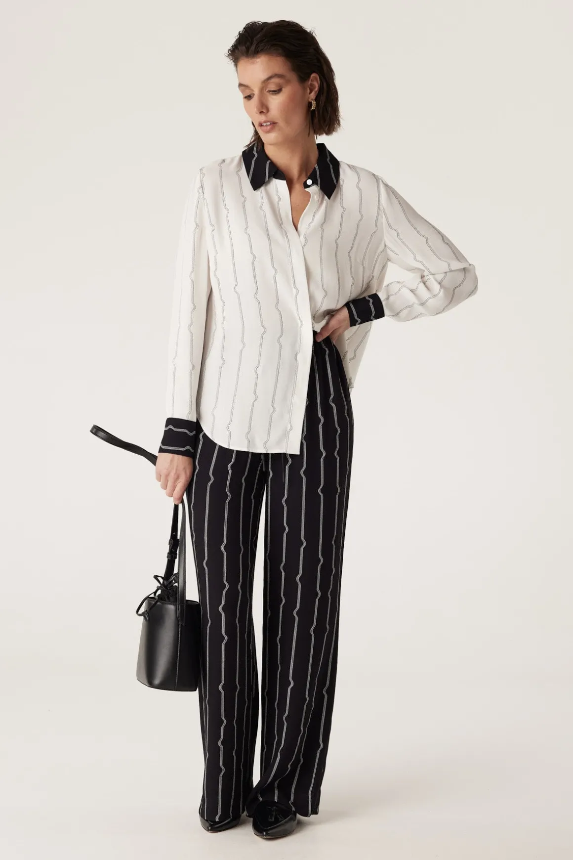 Allegra Stripe Blouse - Pulse Print