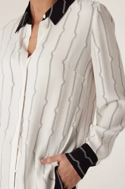 Allegra Stripe Blouse - Pulse Print