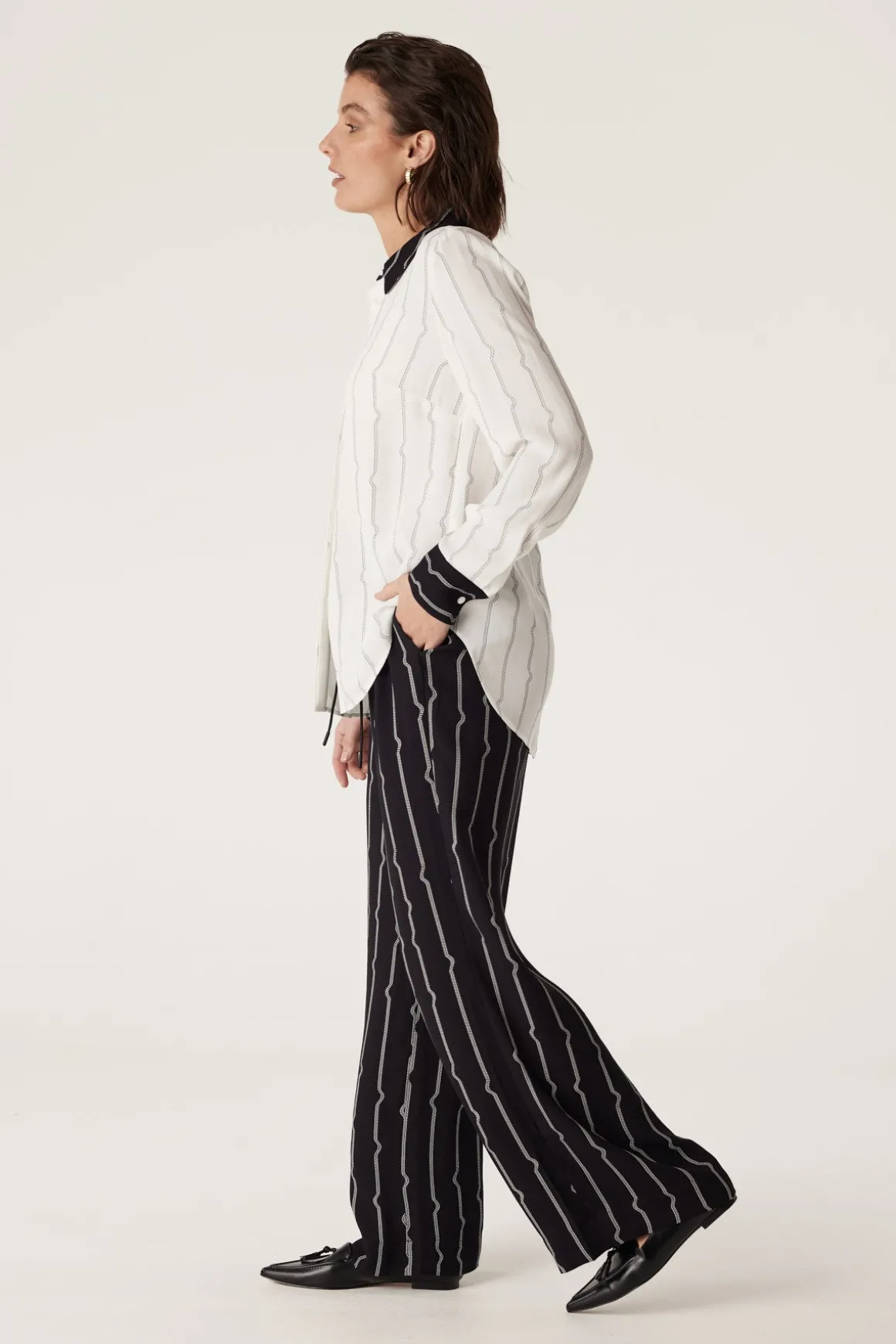 Allegra Stripe Blouse - Pulse Print