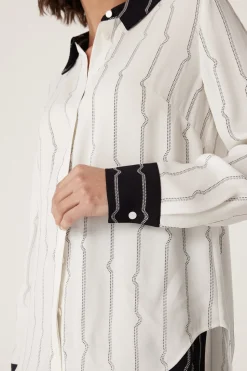 Allegra Stripe Blouse - Pulse Print