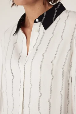 Allegra Stripe Blouse - Pulse Print
