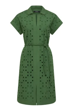 Ally Embroidered Dress  - Green