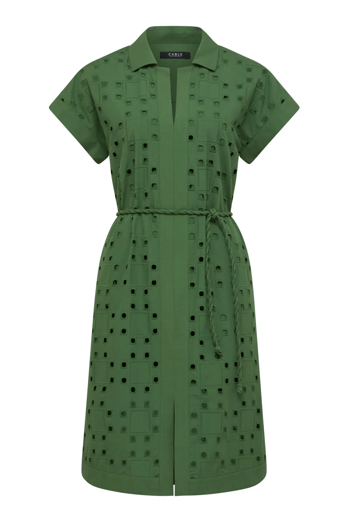 Ally Embroidered Dress - Green