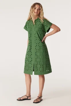 Ally Embroidered Dress - Green