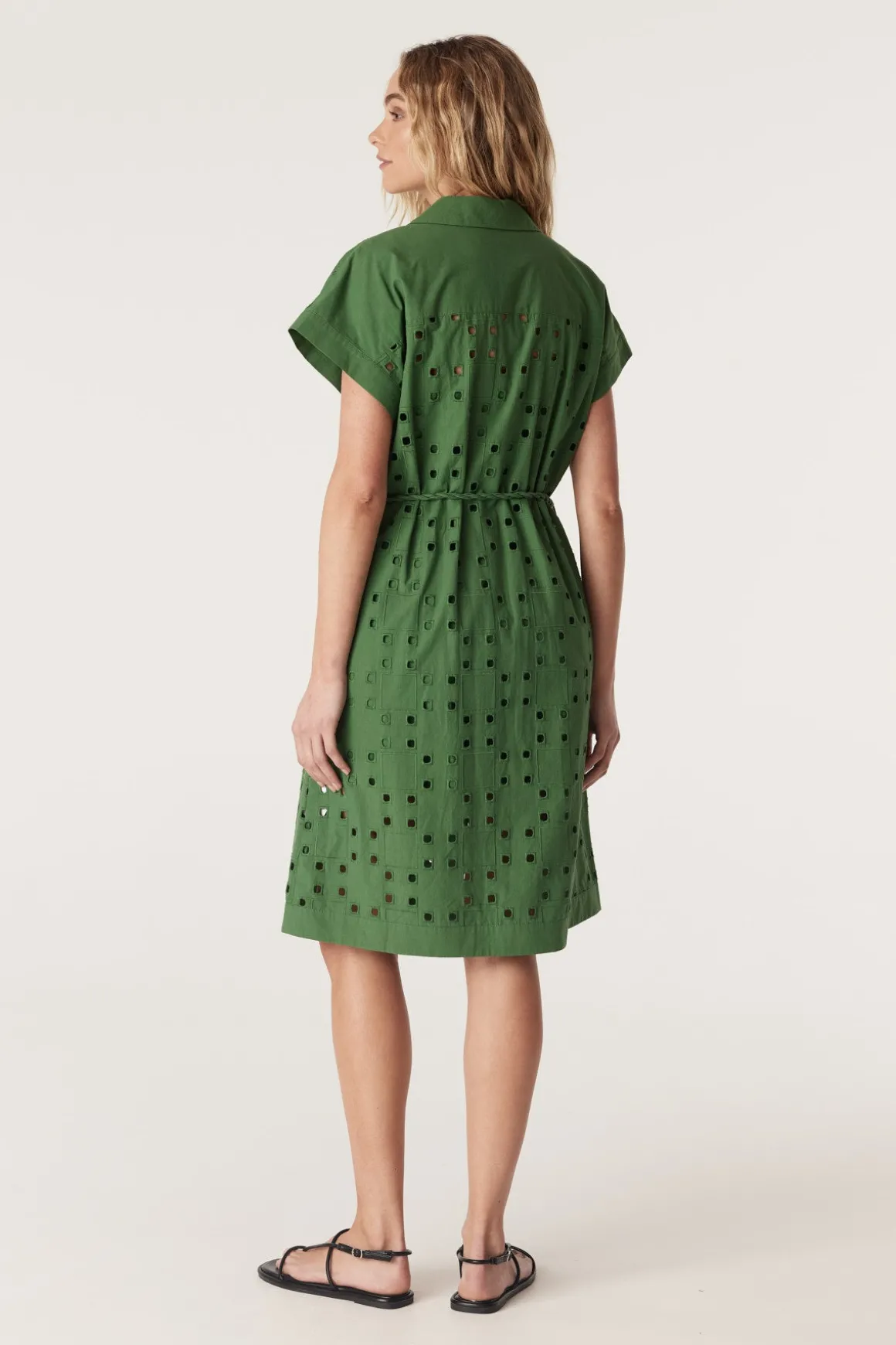 Ally Embroidered Dress - Green