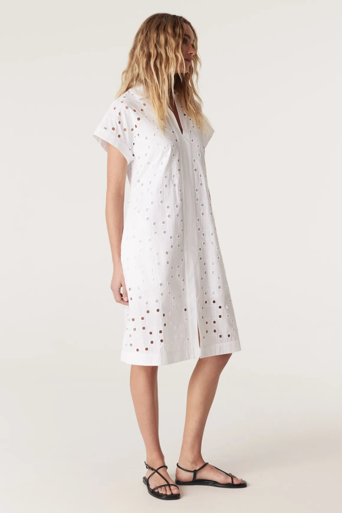 Ally Embroidered Dress - White