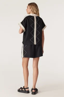 Ally Embroidered Short - Black