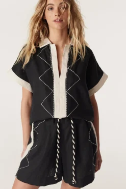 Ally Embroidered Short - Black