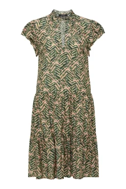 Avalon Frill Dress - Green Blush Print