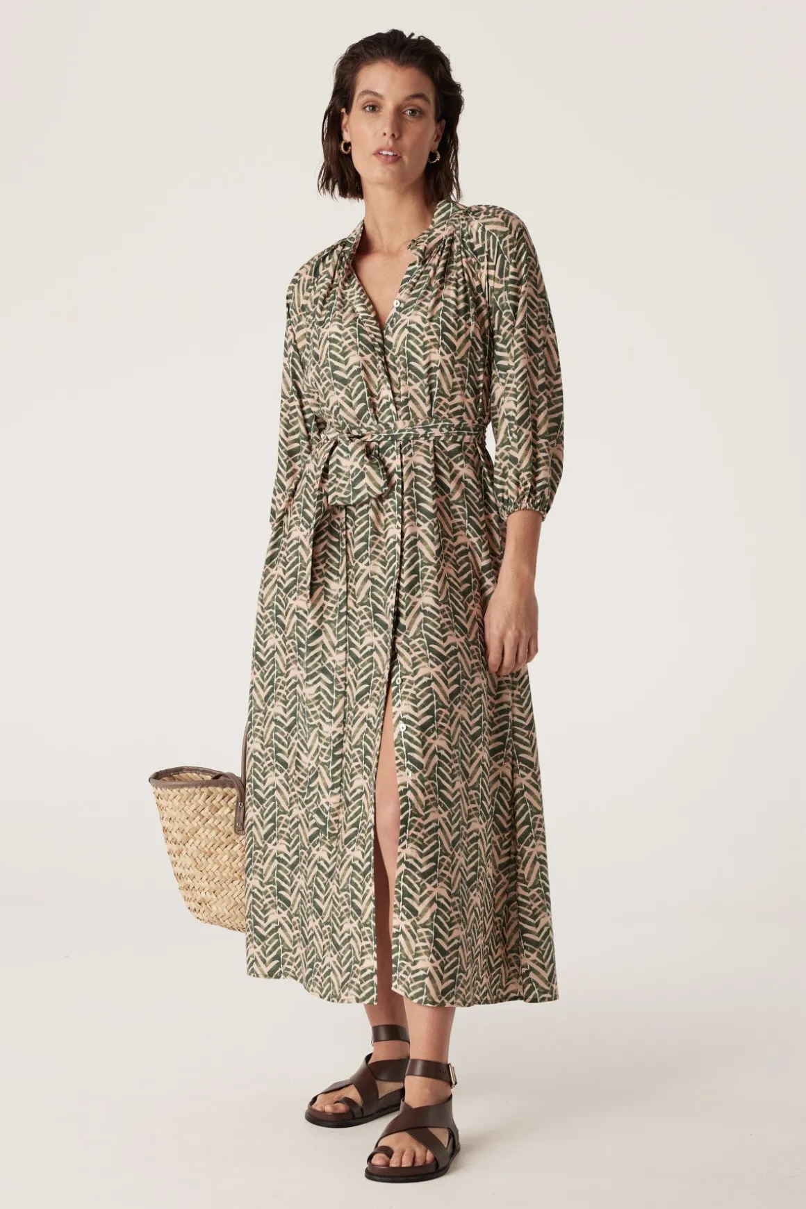 Avalon Maxi Dress - Green Blush Print