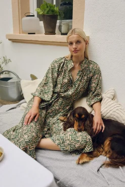 Avalon Maxi Dress - Green Blush Print