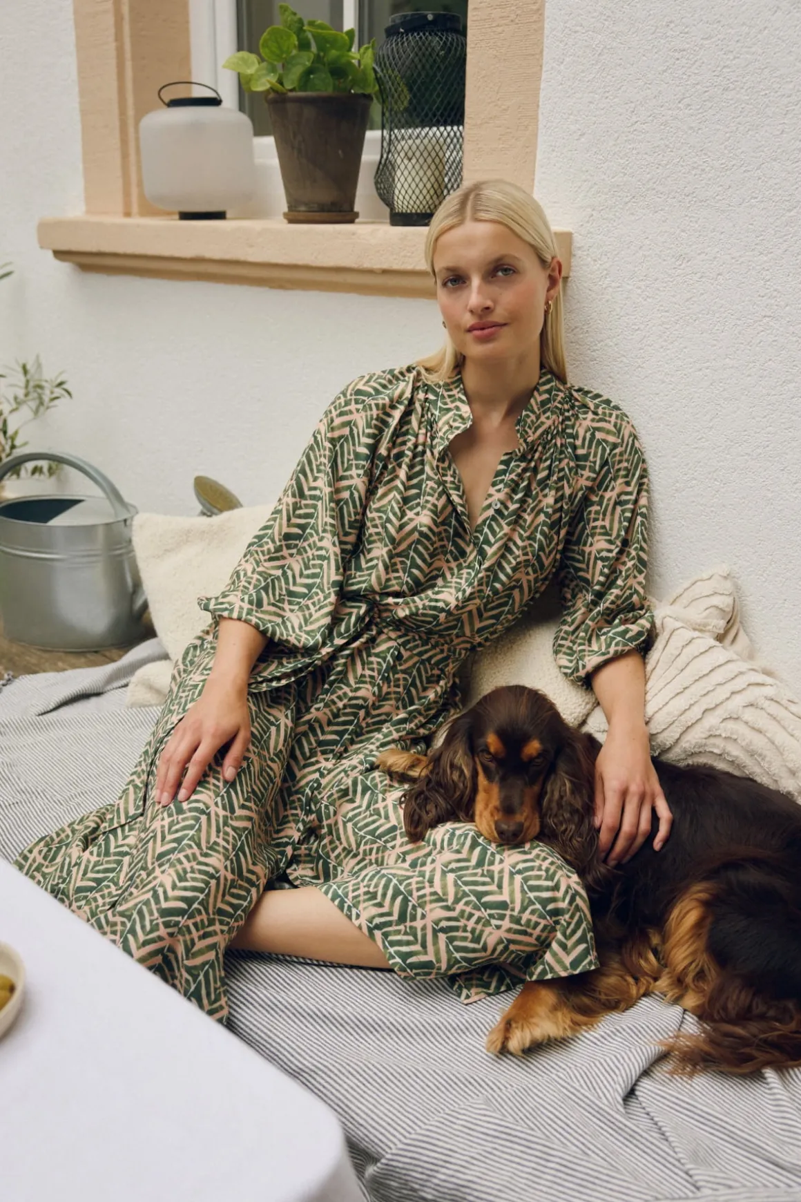 Avalon Maxi Dress - Green Blush Print