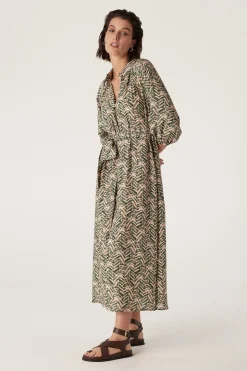 Avalon Maxi Dress - Green Blush Print