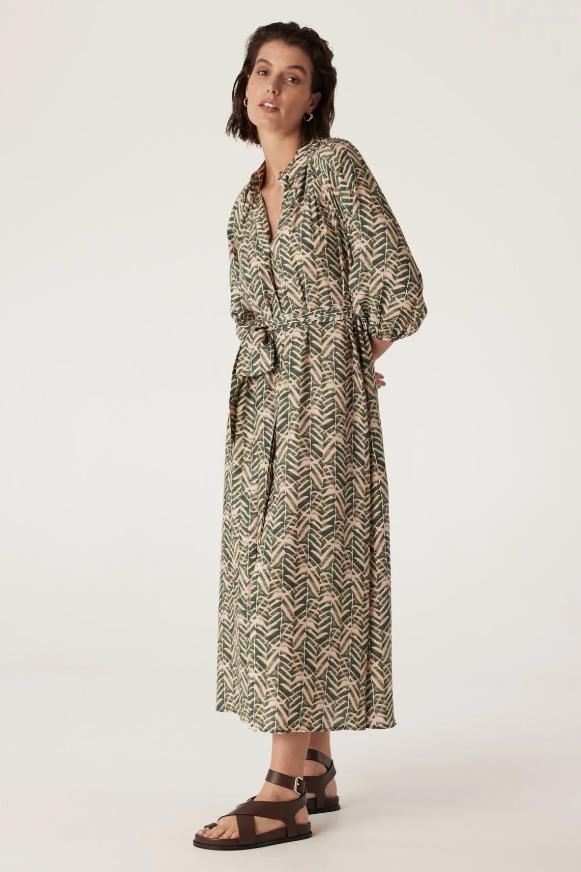 Avalon Maxi Dress - Green Blush Print