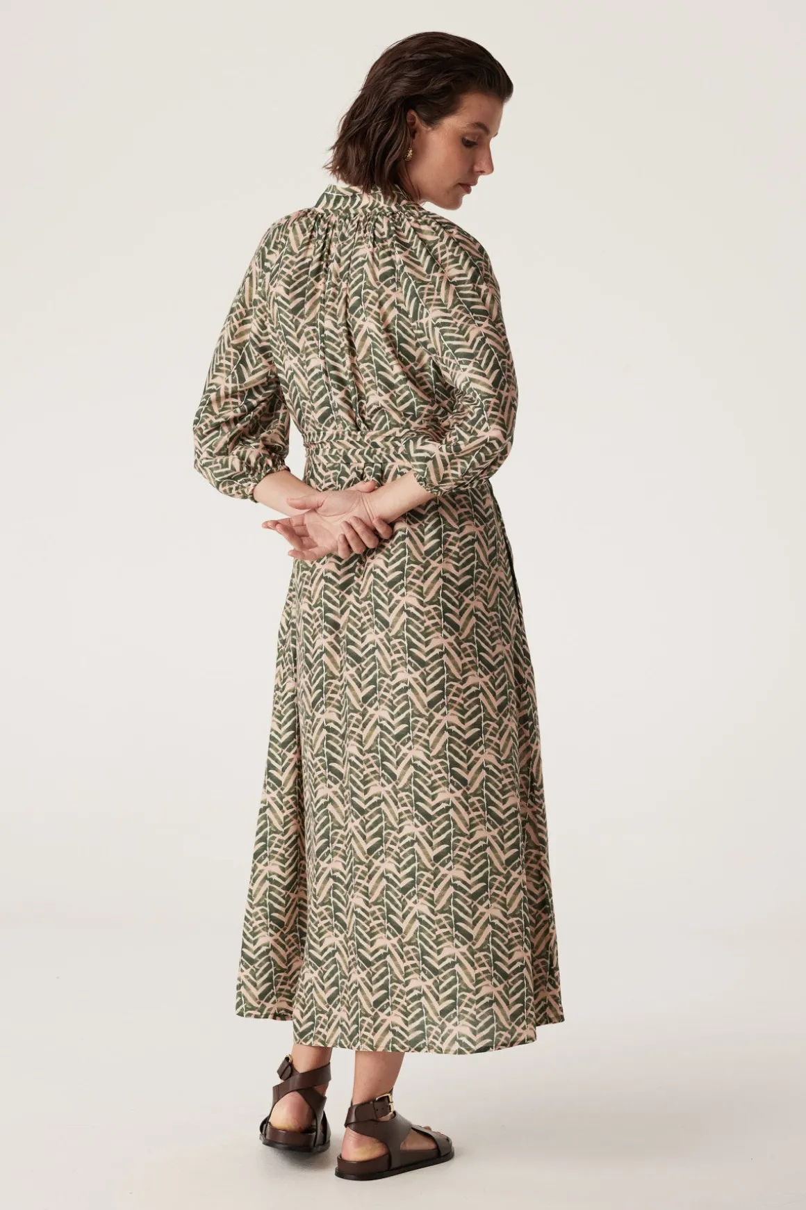 Avalon Maxi Dress - Green Blush Print