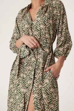 Avalon Maxi Dress - Green Blush Print