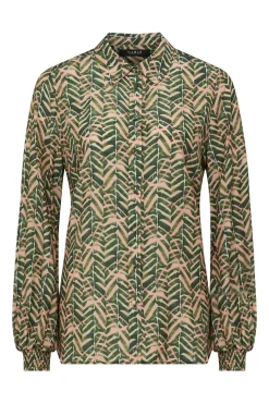 Avalon Relaxed Blouse - Green Blush Print