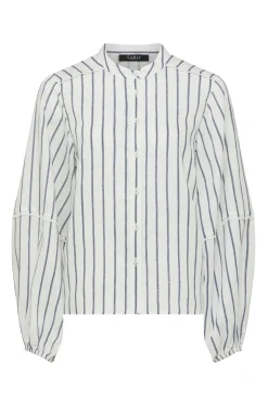 Avondale Linen Blouse - Navy Stripe