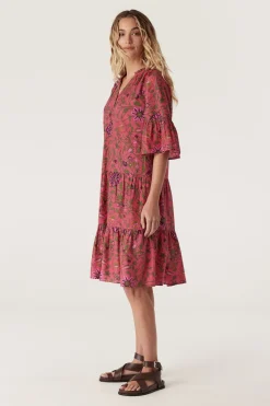 Balmoral Tiered Dress - Pink Floral