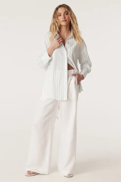 Boyfriend Shirt - Aqua Stripe