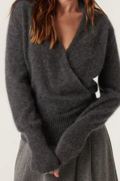 Brushed Pure Cashmere Jumper - Charcoal