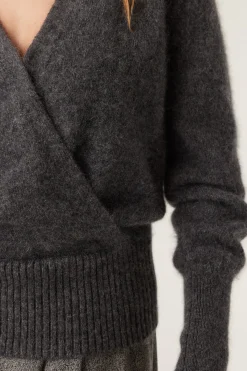 Brushed Pure Cashmere Jumper - Charcoal