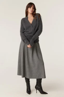 Brushed Pure Cashmere Jumper - Charcoal