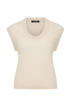 Brushed Pure Cashmere Top - Fawn