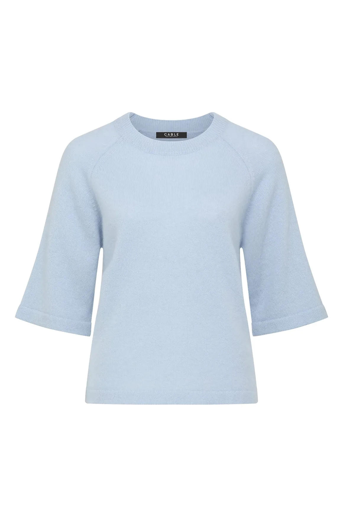 Brushed Pure Cashmere Top - Pale Blue
