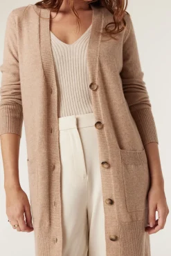 Cashwool Long Cardigan - Camel