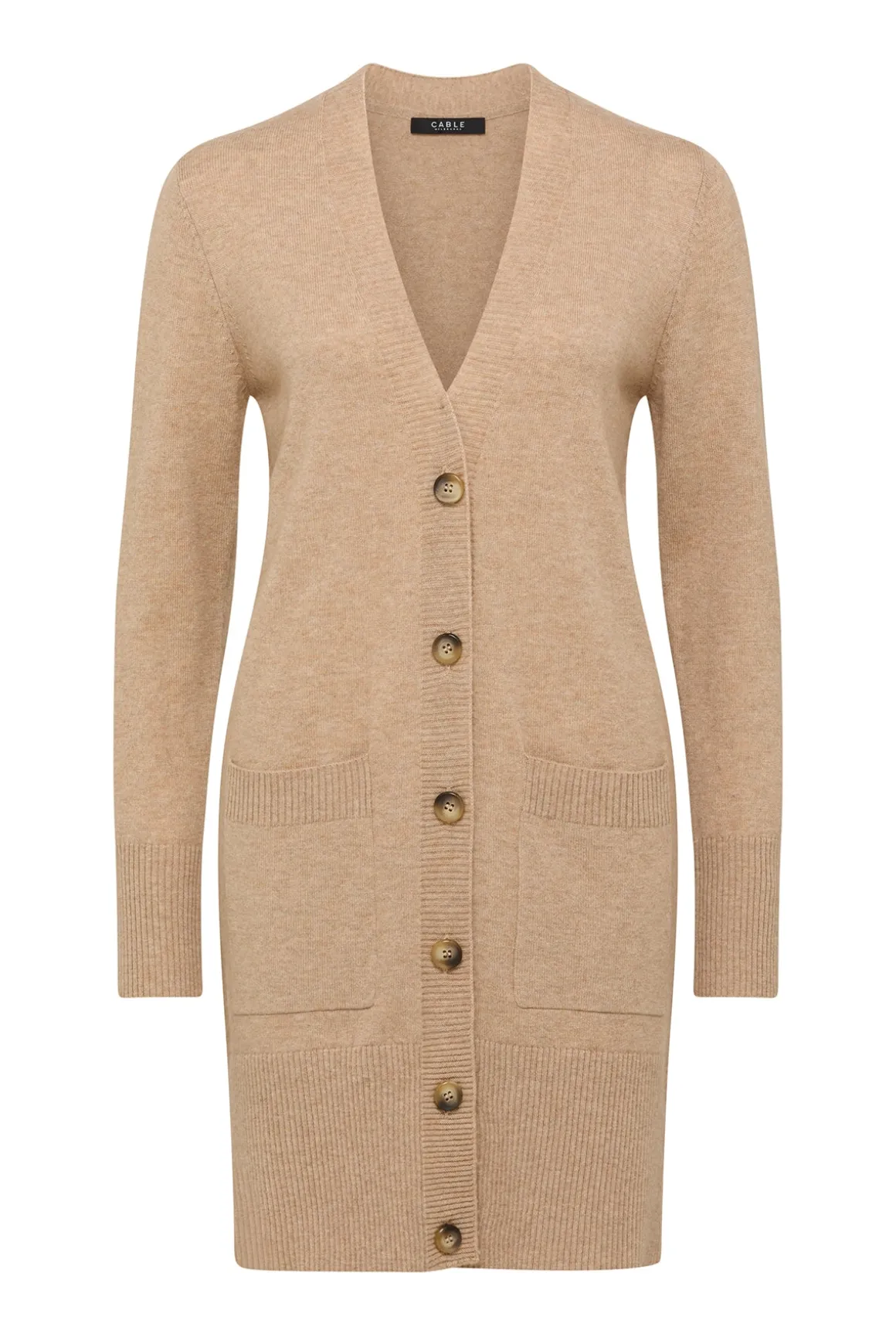 Cashwool Long Cardigan - Camel