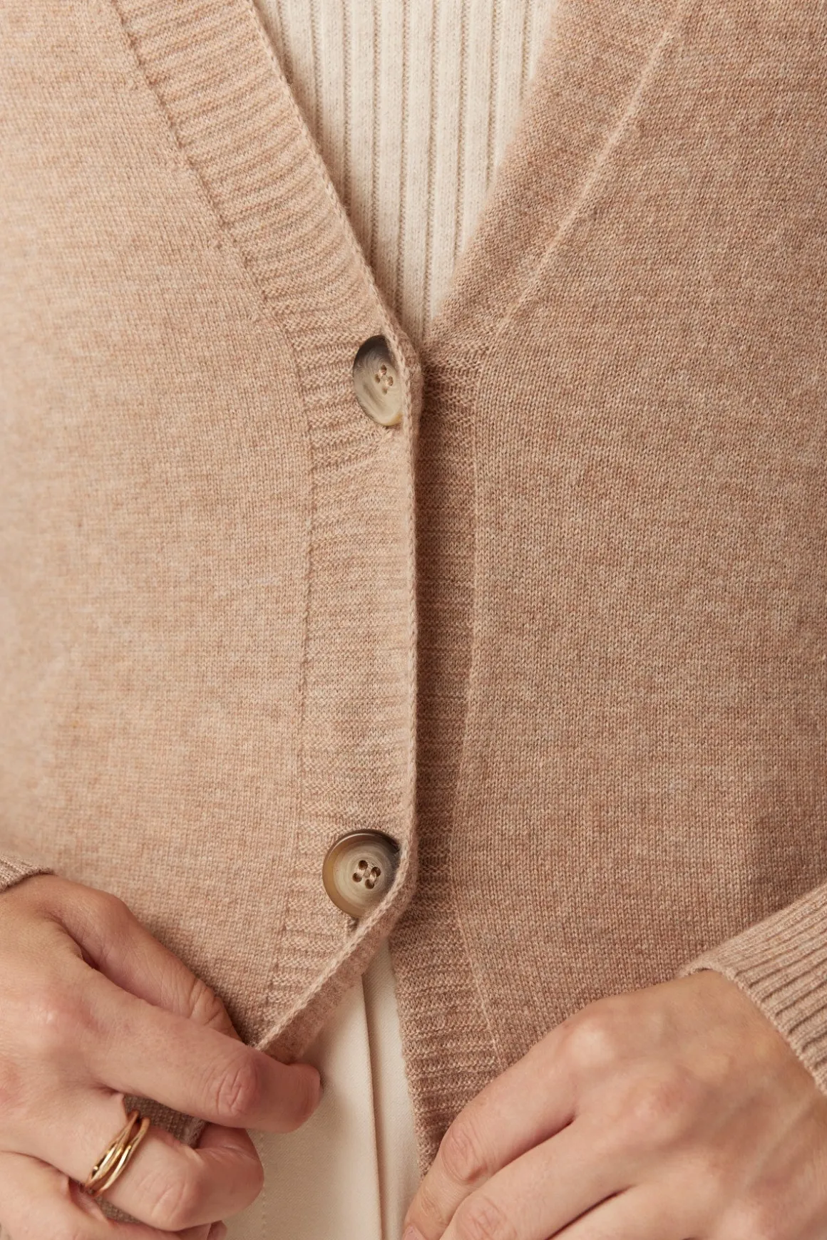 Cashwool Long Cardigan - Camel