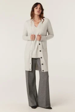 Cashwool Long Cardigan - Grey Marle
