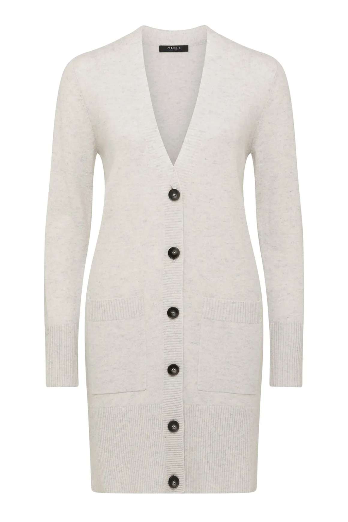 Cashwool Long Cardigan - Grey Marle