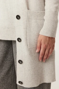 Cashwool Long Cardigan - Grey Marle