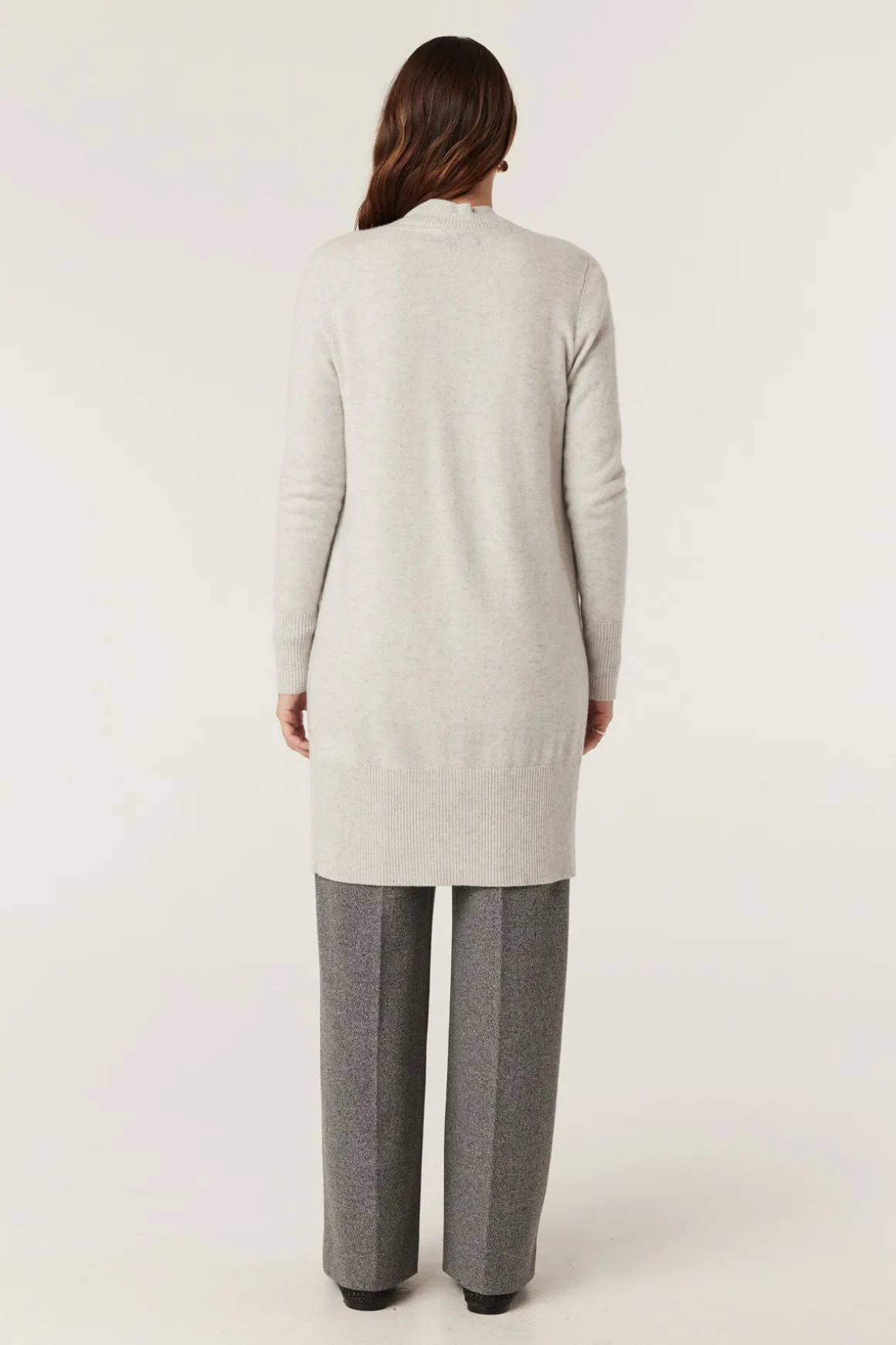 Cashwool Long Cardigan - Grey Marle