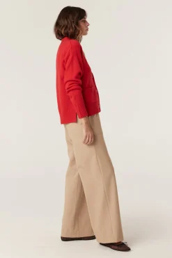 Cashwool V Cardigan - Poppy Red