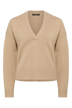 Cashwool V Jumper - Camel