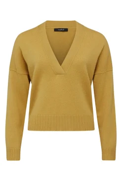 Cashwool V Neck Jumper - Gold