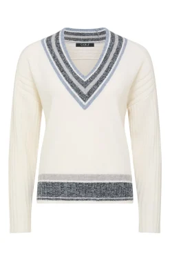 Cashwool Varsity Jumper - Milk