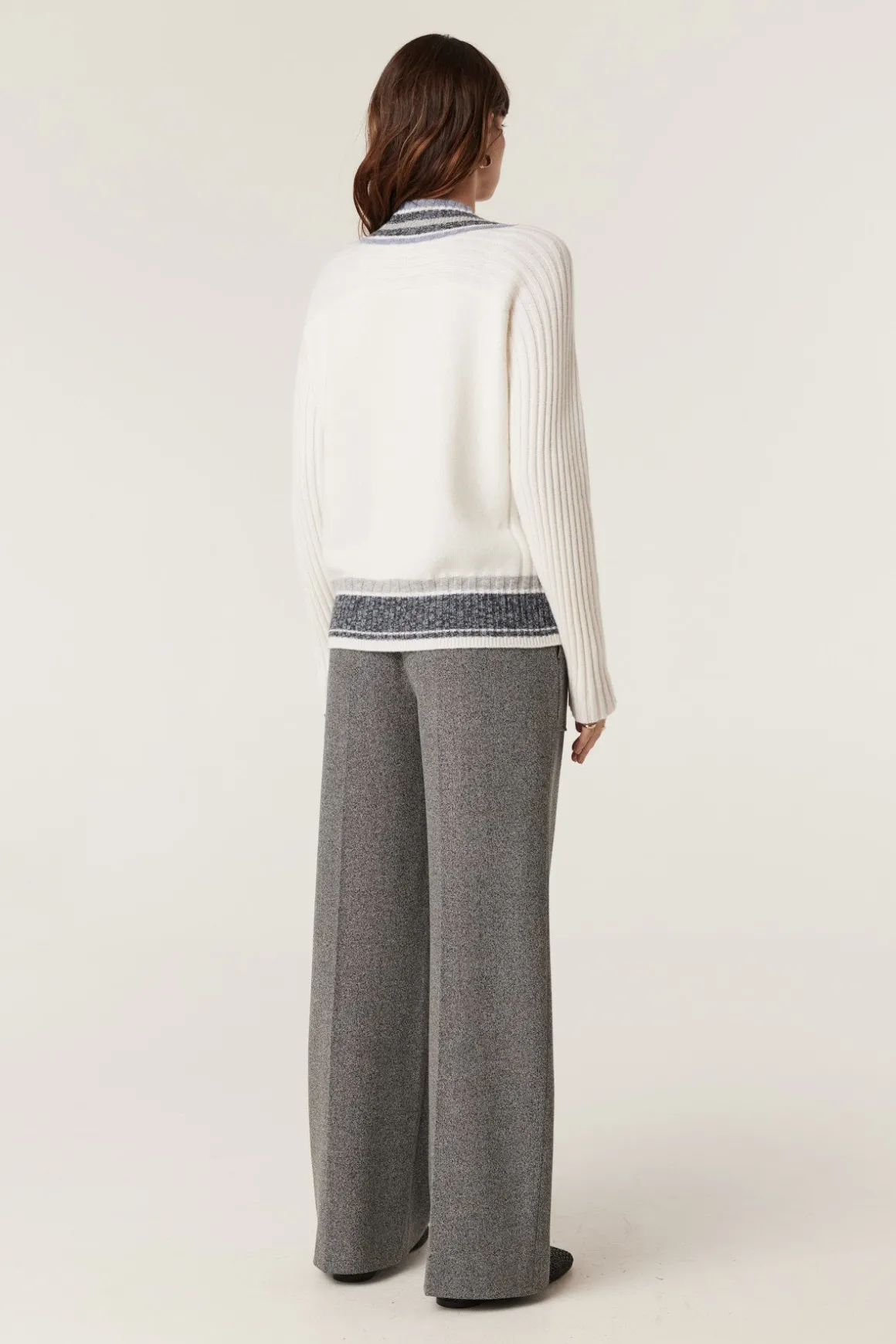 Cashwool Varsity Jumper - Milk