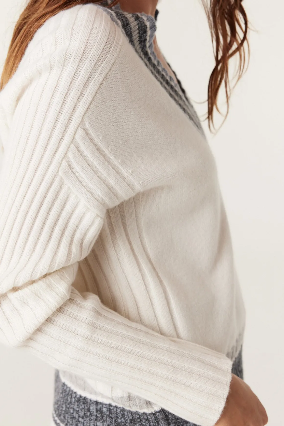 Cashwool Varsity Jumper - Milk