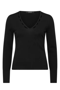Charlize V Top - Black