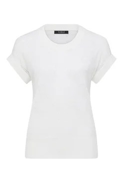 Checkerboard Knit Top - White