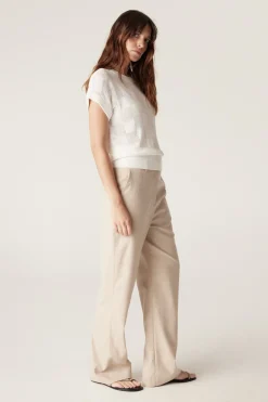 Checkerboard Knit Top - White