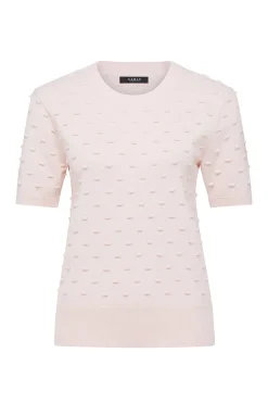Cotton Cashmere Bobble Tee - Pink