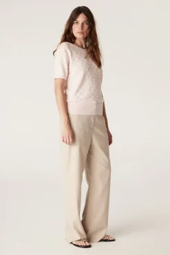 Cotton Cashmere Bobble Tee - Pink